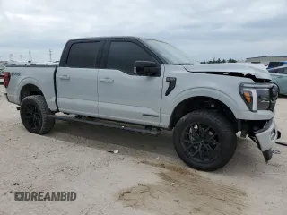 2024 Ford F-150 with VIN 1FTFW7LD9RFB23046, listed as a Copart auction lot 52367945 with 7,166 mi miles and Salvage title. Bid and sale history available at DreamBid. Image 4.
