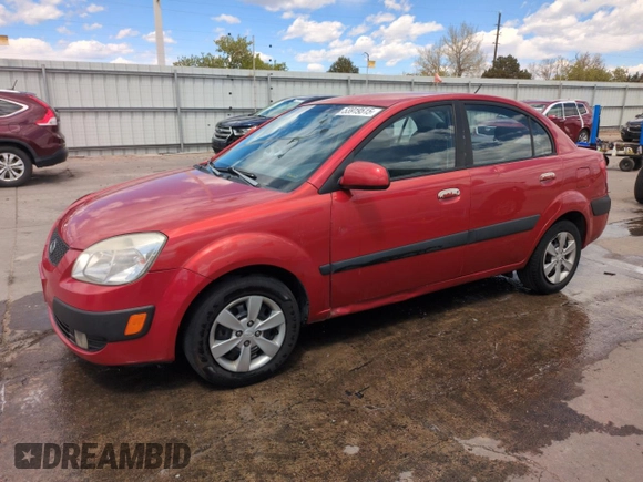 2008 Kia Rio LX with VIN KNADE123986373737, listed as a Copart auction lot 53919515 with 148,743 mi miles and Salvage Title. Bid and sale history available at DreamBid. Image 1.