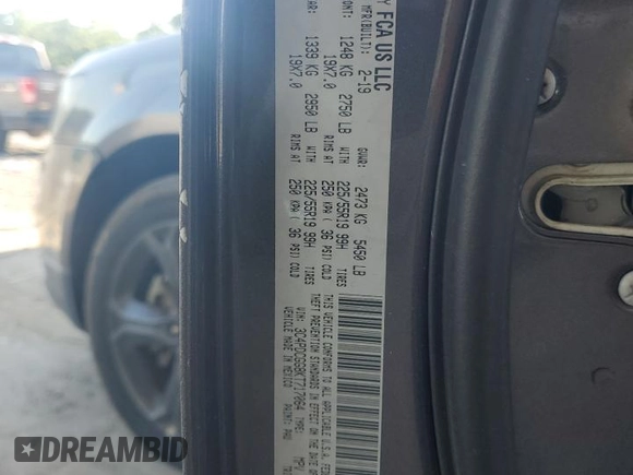 2019 Dodge Journey Crossroad z VIN 3C4PDCGG8KT717064, wystawiony jako Copart lot #55677305 z przebiegiem 115 493 mil mil oraz Szkoda całkowita • Salvage title. Historia ofert i sprzedaży dostępna na DreamBid. Obrazek 13.
