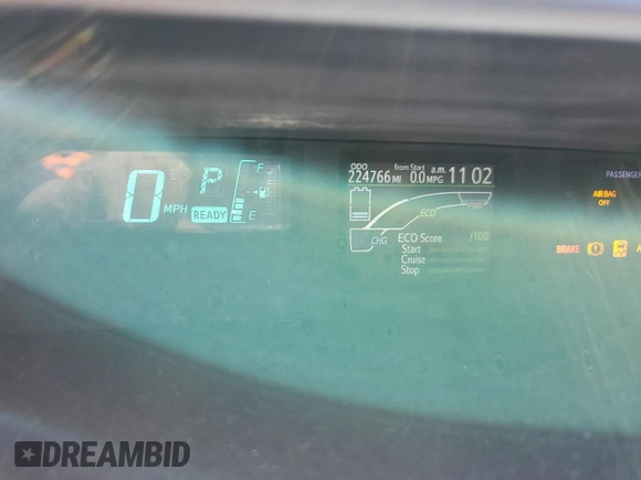 2012 Toyota Prius One with VIN JTDKDTB36C1519672, listed as a Copart auction lot 49692545 with 224,766 mi miles and Clean Title. Bid and sale history available at DreamBid. Image 9.