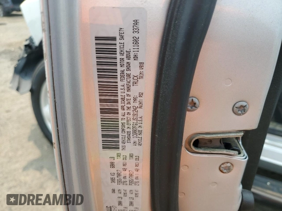 2018 Ram 1500 Express with VIN 1C6RR7FG1JS191242, listed as a Copart auction lot 58970085 with 126,427 mi miles and Salvage title. Bid and sale history available at DreamBid. Image 12.