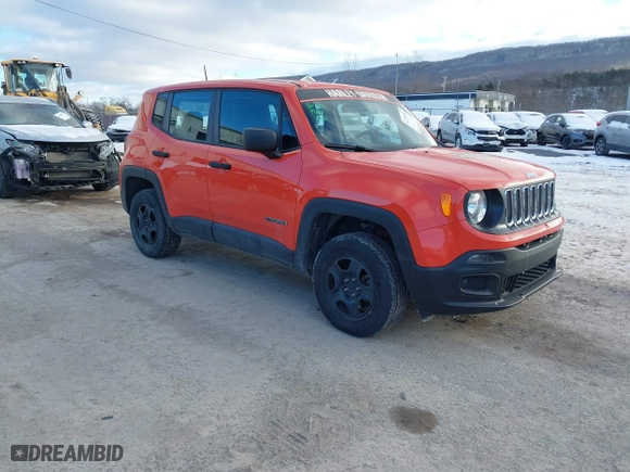 2018 Jeep Renegade Upland Edition with VIN ZACCJBAB0JPJ55503, listed as a IAAI auction lot 41278285 with 30,465 mi miles. Bid and sale history available at carsss.com. Image 1.