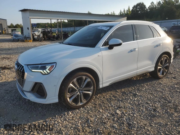 2020 Audi Q3 S line Prestige with VIN WA1FECF39L1008492, listed as a Copart auction lot 68421773 with 58,405 mi miles and Salvage Title. Bid and sale history available at carsss.com. Image 1.