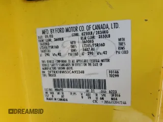 2003 Ford F-150 XL z VIN 2FTRX18W53CA92348, wystawiony jako Copart lot #56222285 z przebiegiem 266 068 mil mil oraz Szkoda całkowita • Salvage title. Historia ofert i sprzedaży dostępna na DreamBid. Obrazek 12.