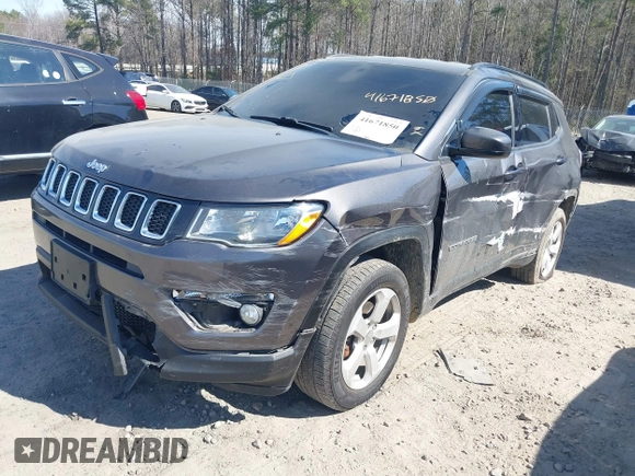 2018 Jeep Compass Altitude with VIN 3C4NJDBB2JT230751, listed as a IAAI auction lot 41671850 with 253,221 mi miles and . Bid and sale history available at carsss.com. Image 6.