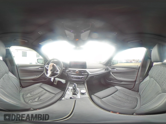 2023 BMW 5 Series M550i xDrive with VIN WBA13BK06PCN02733, listed as a Copart auction lot 48767235 with 27,725 mi miles and Salvage title. Bid and sale history available at DreamBid. Image 14.