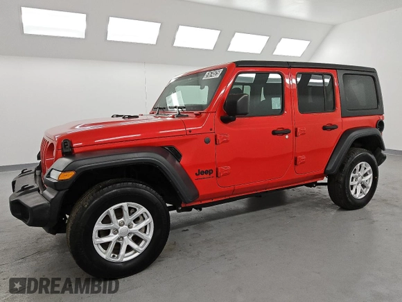 2023 Jeep Wrangler Sport S with VIN 1C4HJXDN5PW632854, listed as a Copart auction lot 51674525 with 4,837 mi miles and Clean Title. Bid and sale history available at DreamBid. Image 1.