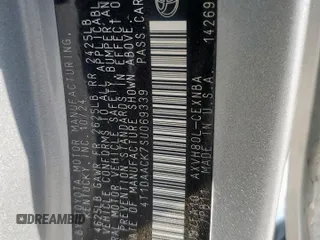 2025 Toyota Camry LE with VIN 4T1DAACK7SU069339, listed as a Copart auction lot 54189825 with Not Provided miles and Clean Title. Bid and sale history available at DreamBid. Image 12.