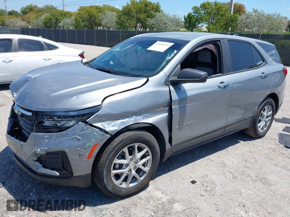 2024 Chevrolet Equinox LS with VIN 3GNAXHEG9RL168375, listed as a IAAI auction lot 42056222 with 8,615 mi miles and . Bid and sale history available at DreamBid. Image 2.