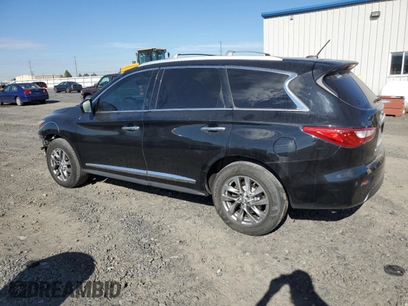 2013 Infiniti JX35 with VIN 5N1AL0MM0DC332920, listed as a Copart auction lot 73411804 with 178,502 mi miles and Salvage Title. Bid and sale history available at carsss.com. Image 2.
