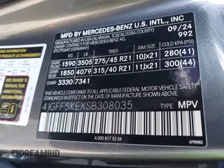 2025 Mercedes-Benz GLS 450 with VIN 4JGFF5KEXSB308035, listed as a IAAI auction lot 41814613 with 1,985 mi miles and . Bid and sale history available at DreamBid. Image 9.