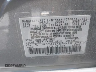 2014 Nissan Sentra SV with VIN 3N1AB7AP1EY299663, listed as a IAAI auction lot 42572398 with 97,138 mi miles and . Bid and sale history available at DreamBid. Image 9.