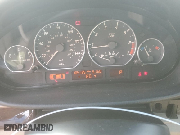 2002 BMW 3 Series 330Ci with VIN WBABS53482JU95296, listed as a Copart auction lot 50978565 with 104,135 mi miles and Salvage Title. Bid and sale history available at DreamBid. Image 9.