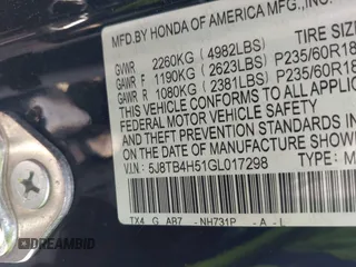 2016 Acura RDX Tech Pkg with VIN 5J8TB4H51GL017298, listed as a IAAI auction lot 41988412 with 147,725 mi miles. Bid and sale history available at carsss.com. Image 9.