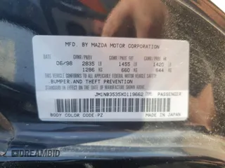 1999 Mazda MX-5 Miata with VIN JM1NB3535X0119662, listed as a Copart auction lot 61870445 with 84,787 mi miles and Clean title. Bid and sale history available at DreamBid. Image 12.