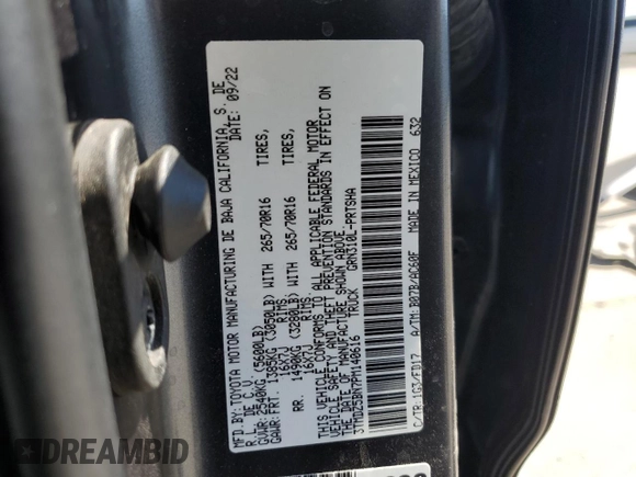 2023 Toyota Tacoma SR5 z VIN 3TMDZ5BN7PM140616, wystawiony jako Copart lot #51951945 z przebiegiem 30 274 mil mil oraz Szkoda całkowita • Salvage title. Historia ofert i sprzedaży dostępna na DreamBid. Obrazek 14.