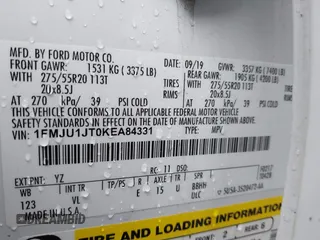 2019 Ford Expedition XLT with VIN 1FMJU1JT0KEA84331, listed as a IAAI auction lot 41800516 with 41,282 mi miles. Bid and sale history available at carsss.com. Image 9.