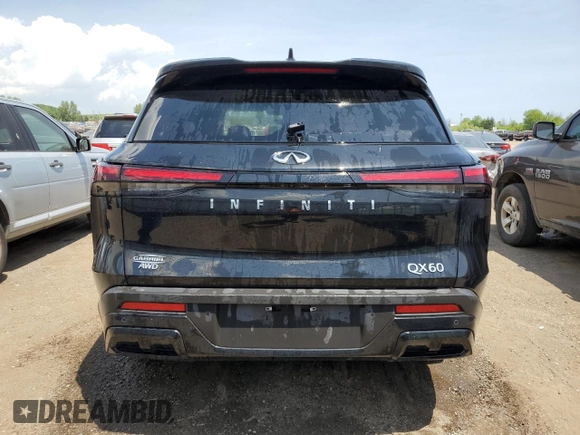 2024 Infiniti QX60 Pure with VIN 5N1DL1ES7RC337412, listed as a Copart auction lot 62099795 with 24,993 mi miles and Clean title. Bid and sale history available at DreamBid. Image 6.