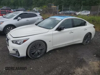 2020 Infiniti Q50 Luxe with VIN JN1EV7AR1LM254054, listed as a Copart auction lot 58151015 with 80,226 mi miles and Salvage title. Bid and sale history available at DreamBid. Image 1.
