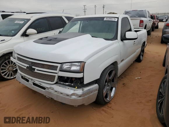 2006 Chevrolet Silverado 1500 with VIN 3GCEC14T76G142647, listed as a Copart auction lot 46390575 with 180,279 mi miles and Salvage Title. Bid and sale history available at DreamBid. Image 1.