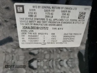 2011 Chevrolet Equinox LT w/1LT with VIN 2GNALDEC5B1237572, listed as a Copart auction lot 51127285 with 178,819 mi miles and Clean Title. Bid and sale history available at carsss.com. Image 13.