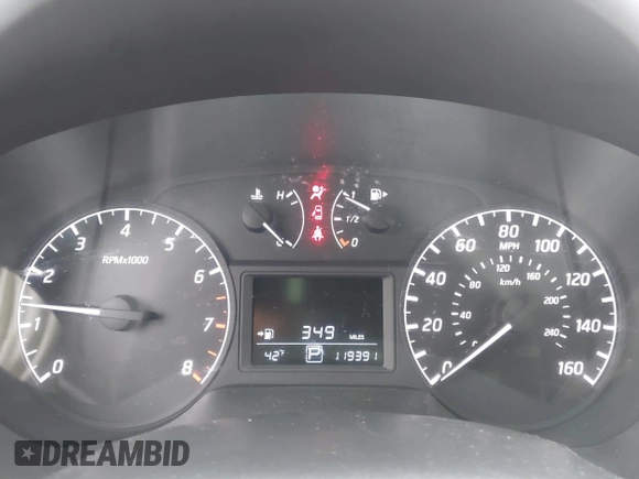 2017 Nissan Sentra SV with VIN 3N1AB7AP9HY312390, listed as a IAAI auction lot 41723913 with 119,391 mi miles. Bid and sale history available at carsss.com. Image 7.