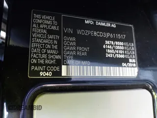 2018 Mercedes-Benz Sprinter Passenger with VIN WDZPE8CD3JP611517, listed as a IAAI auction lot 37859774 with 170,517 mi miles. Bid and sale history available at carsss.com. Image 9.