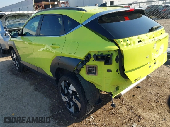 2024 Hyundai Kona Limited with VIN KM8HECA35RU067984, listed as a IAAI auction lot 41656956 with 15,343 mi miles and . Bid and sale history available at DreamBid. Image 3.