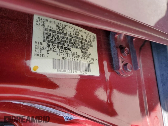 2009 Nissan Versa 1.8 S with VIN 3N1BC11E19L382090, listed as a Copart auction lot 49597565 with 203,464 mi miles and Salvage Title. Bid and sale history available at carsss.com. Image 14.