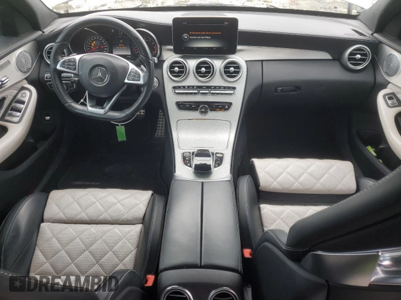 2017 Mercedes-Benz C 43 AMG with VIN 55SWF6EB3HU186733, listed as a Copart auction lot 44679185 with 47,889 mi miles and Salvage Title. Bid and sale history available at DreamBid. Image 8.