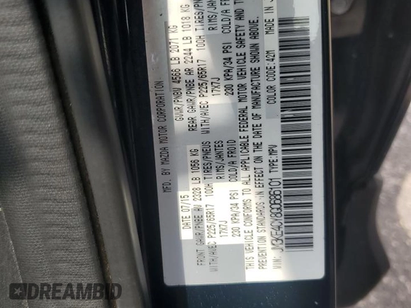 2016 Mazda CX-5 Touring с VIN JM3KE4CY8G0686101, выставлен на аукционе Copart как лот 60361215 с пробегом 126 804 миль миль и На запчасти • Non repairable. История ставок и продаж доступна на DreamBid. Изображение 12.