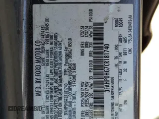 2012 Ford Fusion SE with VIN 3FAHP0HG7CR181740, listed as a Copart auction lot 65853665 with 159,798 mi miles and Clean title. Bid and sale history available at DreamBid. Image 12.