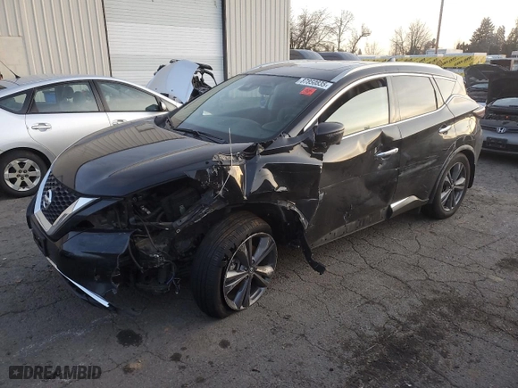 2020 Nissan Murano Platinum with VIN 5N1AZ2DS4LN147944, listed as a Copart auction lot 87850835 with 0 mi miles and Salvage Title. Bid and sale history available at carsss.com. Image 1.