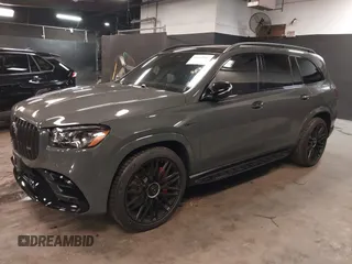 2025 Mercedes-Benz GLS 63 AMG with VIN 4JGFF8KE2SB318849, listed as a IAAI auction lot 41427082 with 442 mi miles and . Bid and sale history available at DreamBid. Image 18.