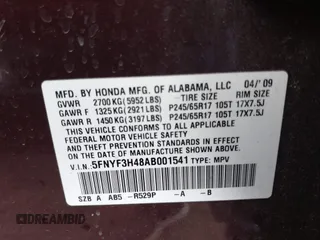 2010 Honda Pilot EX with VIN 5FNYF3H48AB001541, listed as a IAAI auction lot 41990756 with 171,618 mi miles and . Bid and sale history available at carsss.com. Image 9.