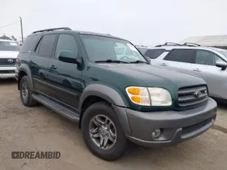 2003 Toyota Sequoia SR5 with VIN 5TDZT34A73S195731, listed as a IAAI auction lot 42033985 with 154,386 mi miles. Bid and sale history available at carsss.com. Image 1.