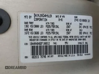 2002 Dodge Durango with VIN 1B4HR48N82F100912, listed as a Copart auction lot 58509495 with 195,039 mi miles and Salvage title. Bid and sale history available at DreamBid. Image 12.