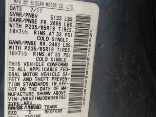 2011 Nissan Murano LE with VIN JN8AZ1MU0BW066758, listed as a Copart auction lot 79067864 with 181,501 mi miles and Clean Title. Bid and sale history available at carsss.com. Image 13.