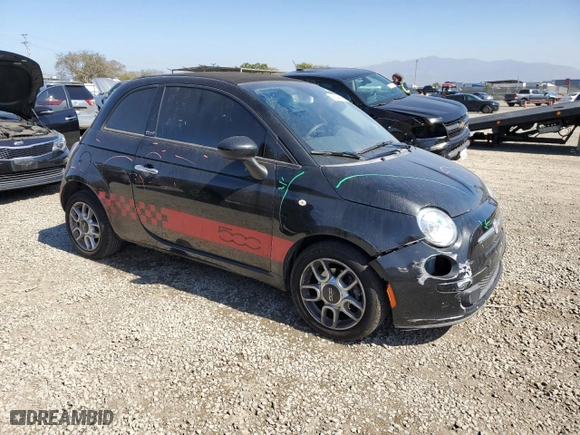 2012 FIAT 500 Pop with VIN 3C3CFFDRXCT360685, listed as a Copart auction lot 46649905 with 103,955 mi miles and Salvage Title. Bid and sale history available at carsss.com. Image 4.