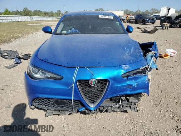 2019 Alfa Romeo Giulia Sport with VIN ZARFAMAN0K7611865, listed as a Copart auction lot 74841374 with 0 mi miles and Salvage Title. Bid and sale history available at carsss.com. Image 5.