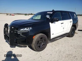 2021 Chevrolet Tahoe Commercial with VIN 1GNSCLED5MR465217, listed as a Copart auction lot 87590295 with 51,800 mi miles and Salvage Title. Bid and sale history available at carsss.com. Image 1.