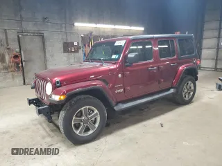 2021 Jeep Wrangler Unlimited Sahara z VIN 1C4HJXEGXMW758252, wystawiony jako Copart lot #50489015 z przebiegiem 38 388 mil mil oraz Szkoda całkowita • Salvage title. Historia ofert i sprzedaży dostępna na DreamBid. Obrazek 1.