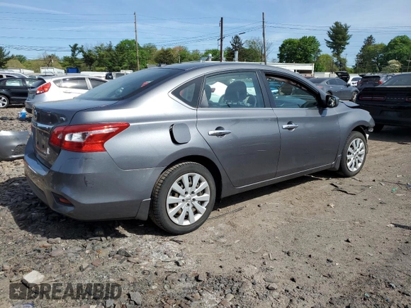 2017 Nissan Sentra SV with VIN 3N1AB7AP2HL707427, listed as a Copart auction lot 54878735 with 86,992 mi miles and Salvage Title. Bid and sale history available at DreamBid. Image 3.
