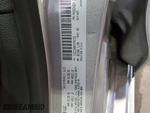 2015 Chrysler 200 Limited with VIN 1C3CCCABXFN742153, listed as a Copart auction lot 61244535 with 106,048 mi miles and Clean title. Bid and sale history available at DreamBid. Image 12.