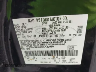 2012 Ford Escape XLT z VIN 1FMCU0DG6CKA42959, wystawiony jako IAAI lot #42770423 z przebiegiem 162 971 mil mil oraz . Historia ofert i sprzedaży dostępna na DreamBid. Obrazek 9.