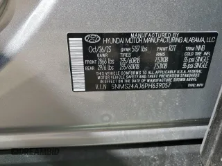 2023 Hyundai Santa Fe SEL with VIN 5NMS24AJ6PH639057, listed as a Copart auction lot 50362424 with 5,091 mi miles and Salvage Title. Bid and sale history available at carsss.com. Image 13.