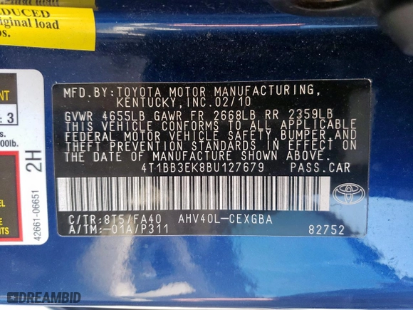 2011 Toyota Camry Hybrid with VIN 4T1BB3EK8BU127679, listed as a Copart auction lot 54318345 with 217,175 mi miles and Clean Title. Bid and sale history available at carsss.com. Image 12.