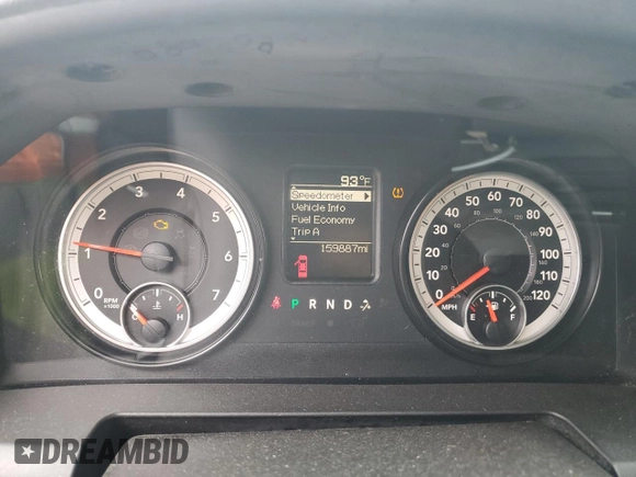 2015 Ram 1500 Express with VIN 3C6RR6KT4FG689818, listed as a Copart auction lot 60698605 with 159,887 mi miles and Salvage title. Bid and sale history available at DreamBid. Image 9.