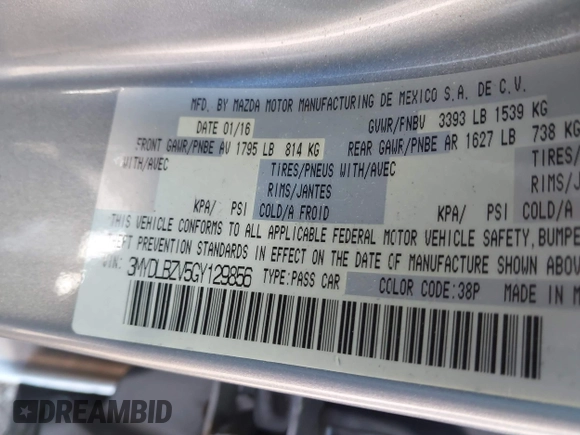 2016 Scion iA with VIN 3MYDLBZV5GY129856, listed as a IAAI auction lot 41624817 with 69,686 mi miles. Bid and sale history available at carsss.com. Image 9.