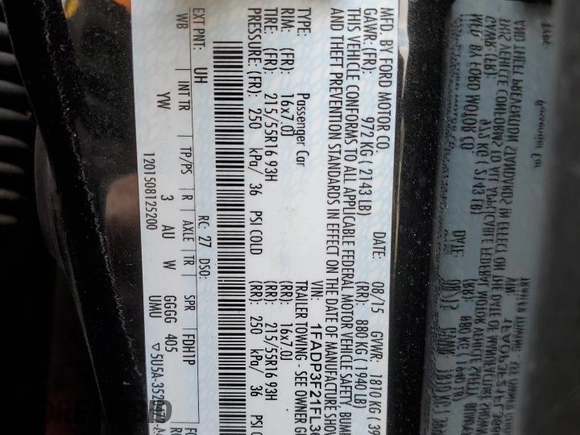 2015 Ford Focus SE with VIN 1FADP3F21FL366618, listed as a Copart auction lot 48714015 with 172,776 mi miles and Salvage Title. Bid and sale history available at DreamBid. Image 12.
